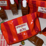 beach pouch with tanning oil